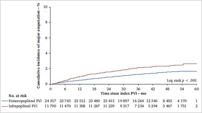 Infrapopliteal peripheral vascular interventions for claudication