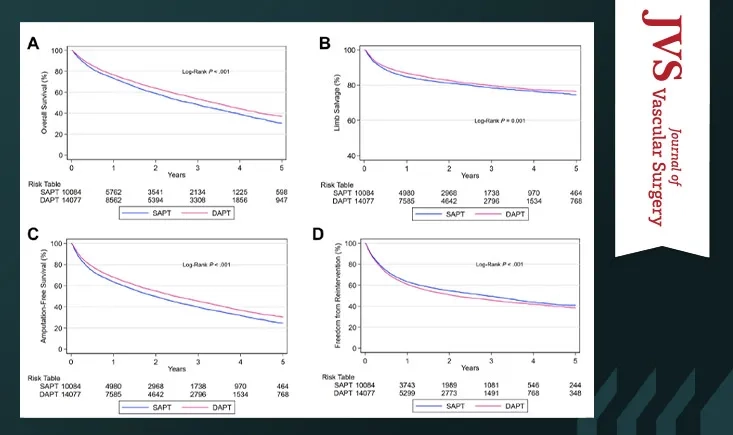 The impact of postoperative dual antiplatelet therapy on outcomes of endovascular therapies in patients with chronic limb-threatening ischemia in the Vascular Quality Initiative–Medicare-linked database