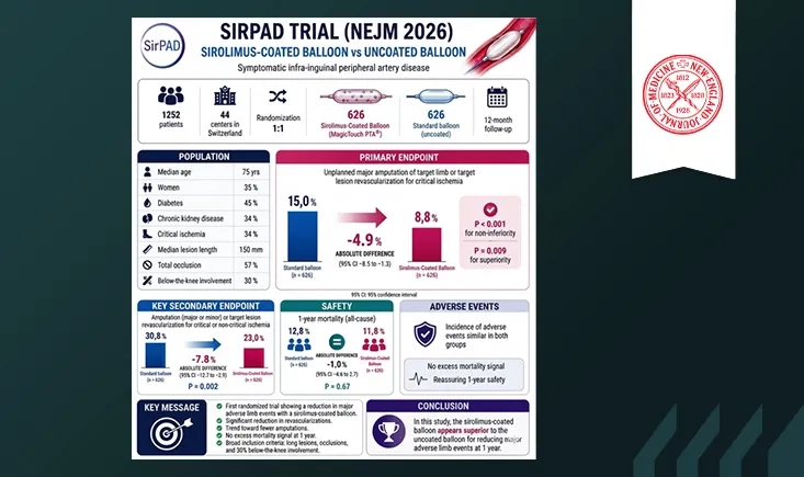 Sirolimus-coated balloon angioplasty for infrainguinal artery disease